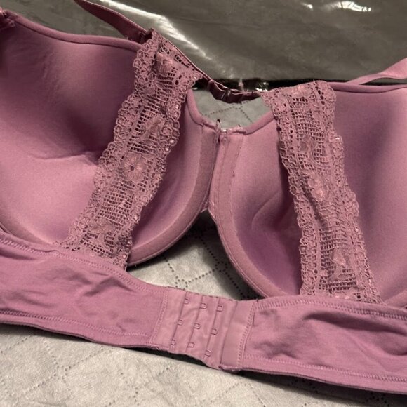 Cacique Lane Bryant Lilac Bra Front Closure Adorable Back with Lace 40DD NWOT - Picture 11 of 15